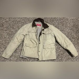 Wrangler Sherpa Lined Barn Chore Jacket Mens Medium Tan Canvas Workwear